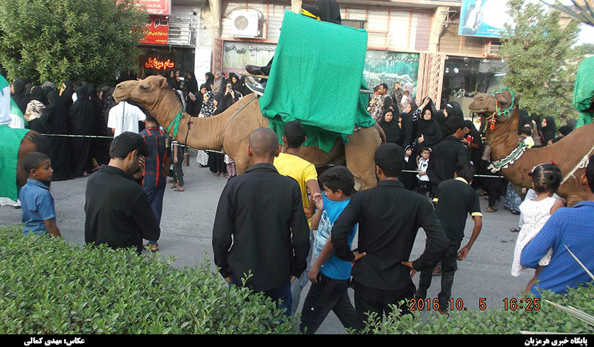 حرکت کاروان حسینی در شهر میناب / حضور گسترده مردم در راهپیمایی + تصاویر