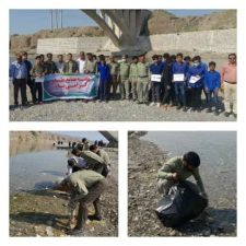 پاکسازی حاشیه رودخانه و پل آبنما در شهرستان رودان