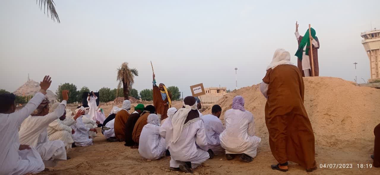 گزارش تصویری/ بازسازی واقعه غدیر خم در جزیره ابوموسی