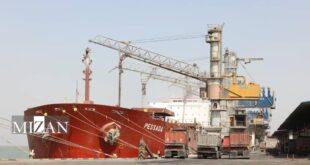 پهلوگیری پنجمین کشتی حامل گندم در بندر امام خمینی (ره) طی سال جاری