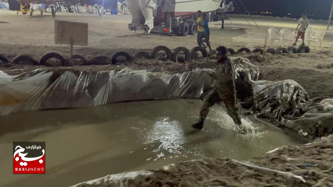 حضور بسیجیان حوزه مقاومت سلمان فارسی بخش شهاب در مسابقه رزم‌آوران بسیج شهرستان قشم