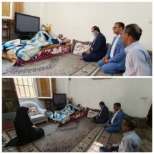 عیادت مدیر آموزش و پرورش ناحیه یک بندرعباس از سرایدار دبستان شاهد شهید برخورداری